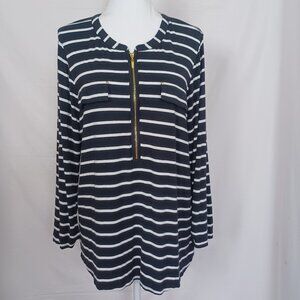 Cable & Gauge Half Zip Blouse